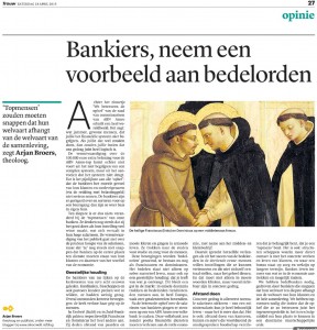 Bedelbanken - opinie Trouw 18 april 2015